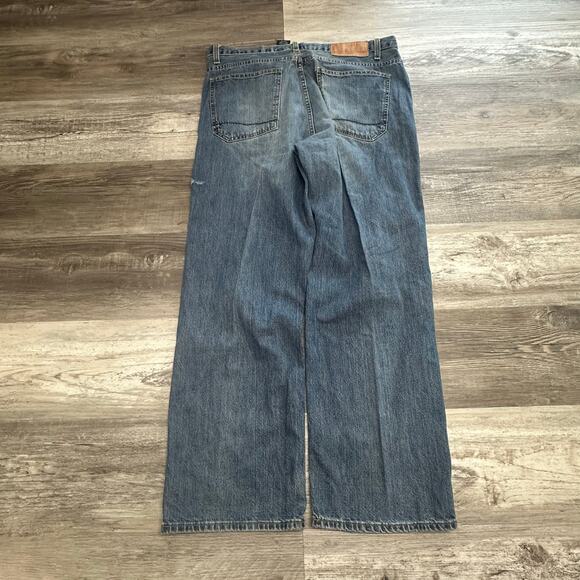 Vintage Nautica Mid‎ Wash Blue Mens 36x30 Relaxed Fit Baggy wide Leg Denim Jeans - Picture 1 of 15